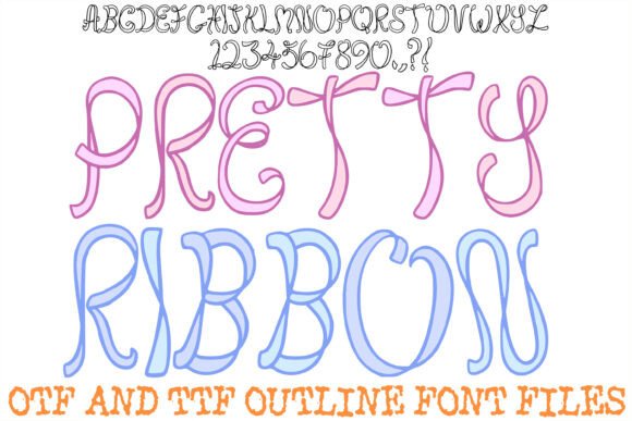 Adding Festive Charm with Pretty Ribbon: A Playful Outline Font for Celebratory Designs