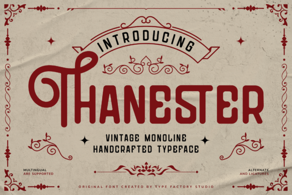 Discover Thanester: A Versatile Vintage Monoline Display Typeface