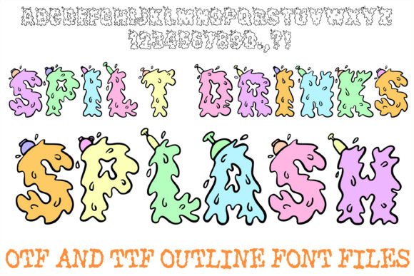 Spilt Drinks Splash: A Playful Typeface for Creative Projects